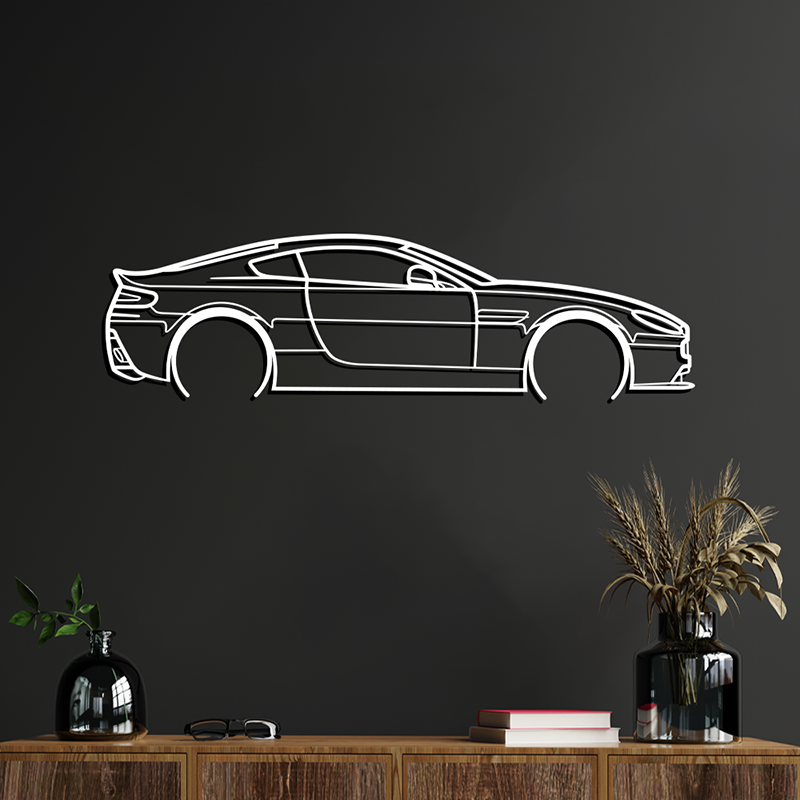 Aston Martin V12 Vantage S detaillierte Wandbild Silhouette