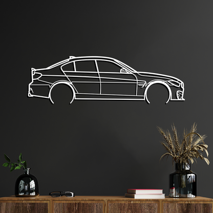 BMW M3 F80 detaillierte Wandbild Silhouette