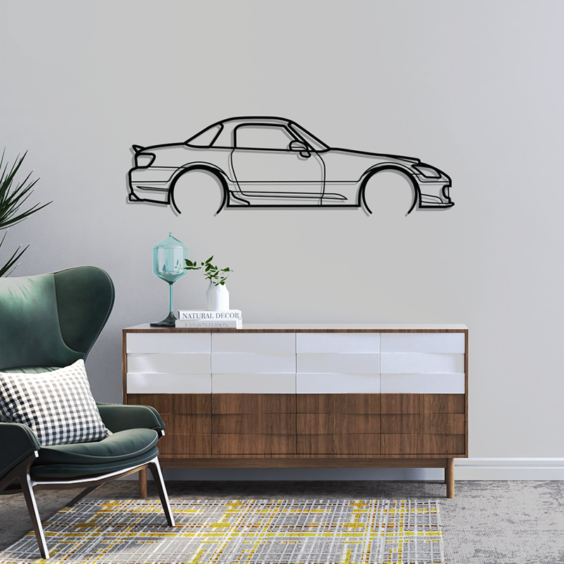 Honda S2000 detaillierte Wandbild Silhouette