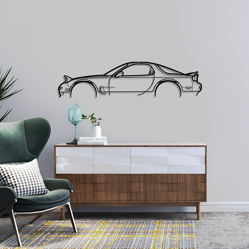 Mazda RX-7 (FD) detaillierte Wandbild Silhouette