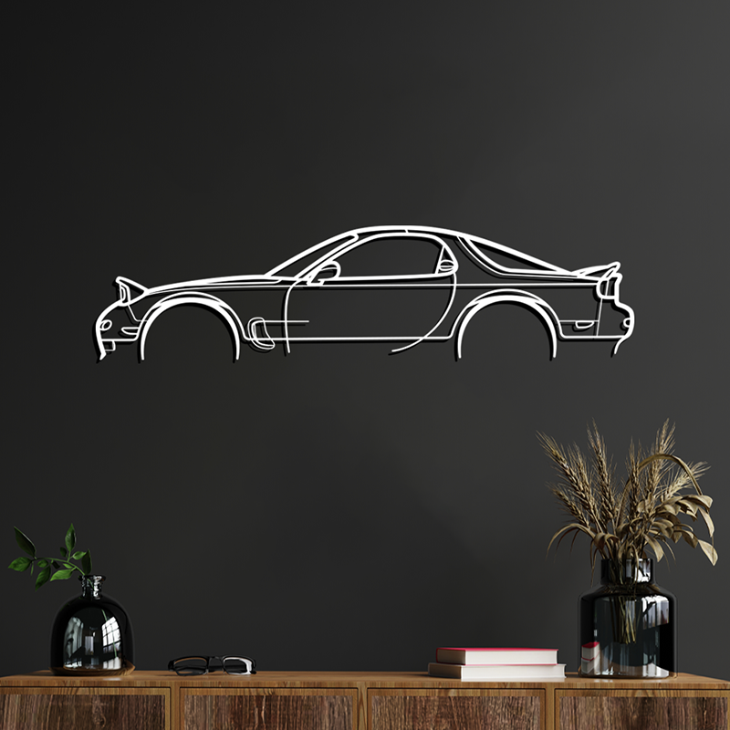 Mazda RX-7 (FD) detaillierte Wandbild Silhouette