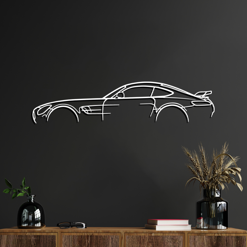Mercedes AMG GTR detaillierte Wandbild Silhouette