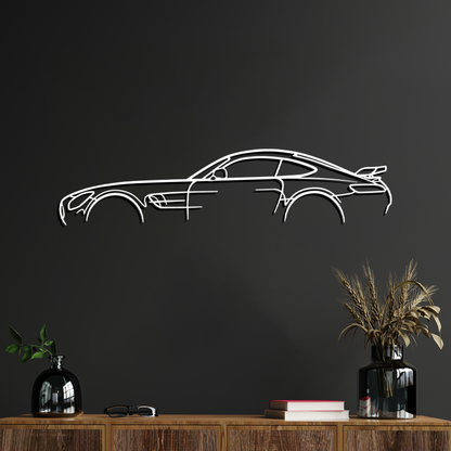 Mercedes AMG GTR detaillierte Wandbild Silhouette